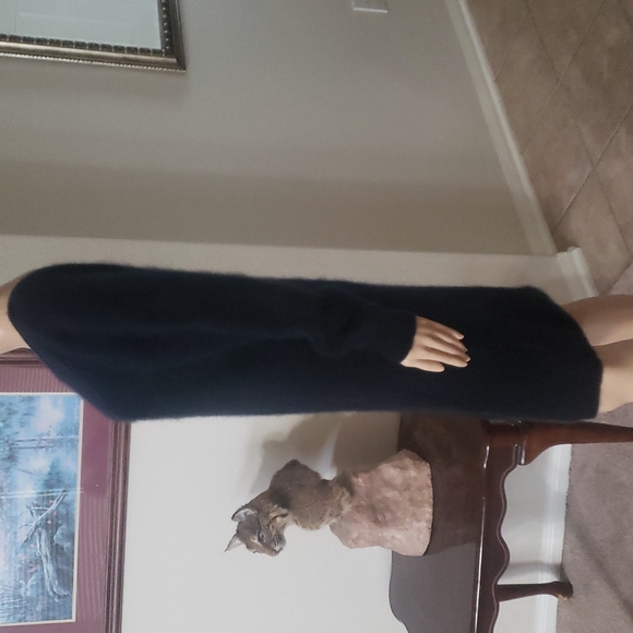 Esprit m angora lambs wool blend fuzzy puff longsleeve scoop front v back - Picture 6 of 11